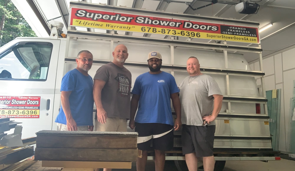 The Superior Shower Doors Atlanta installation team.